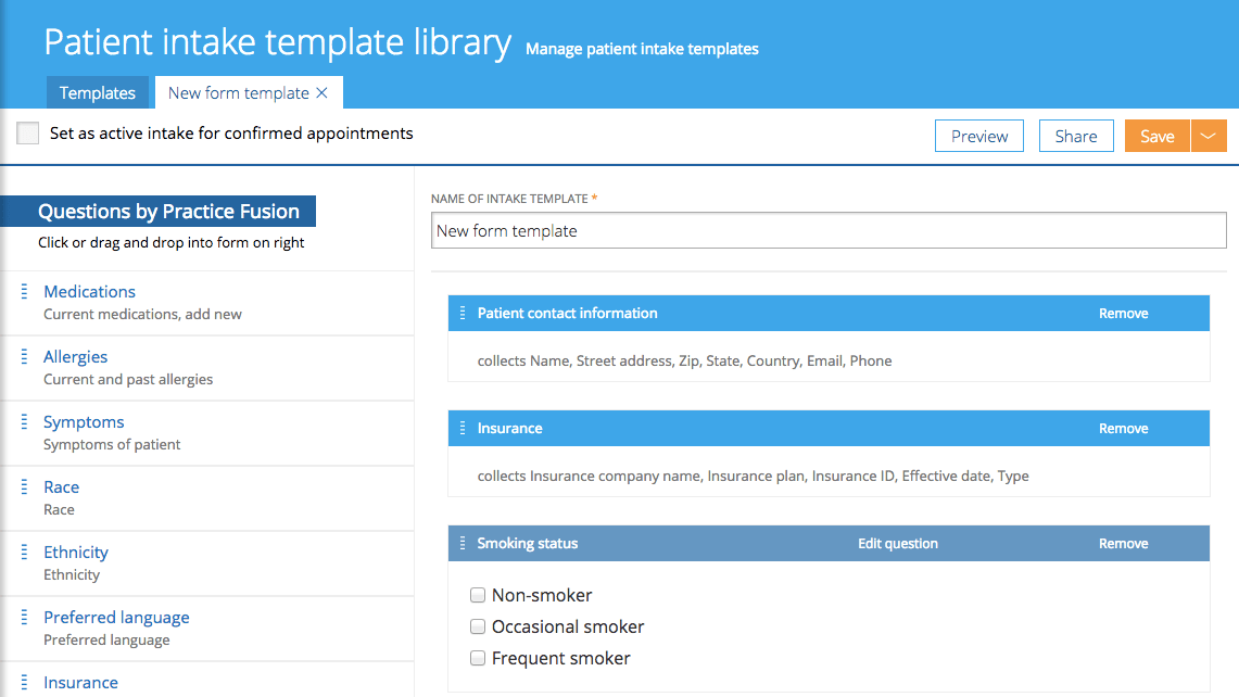 Patient Intake Form Template