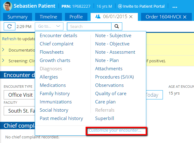 Practice Fusion EHR - Customize Encounter