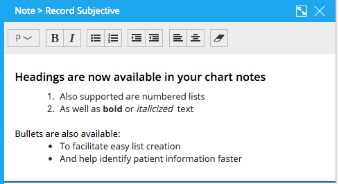 Advanced Formatting EHR