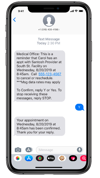 SMS appointment reminders